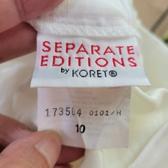 Vintage 1980s Koret white single breasted blazer suit skirt set small medium - Picture 14 of 15